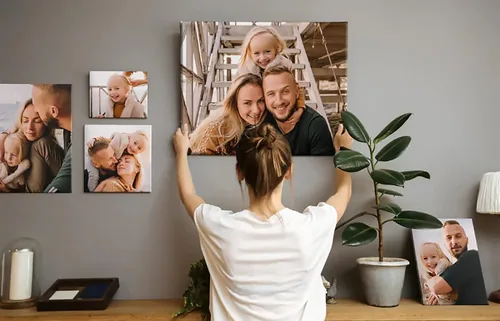 Miniatura 3 de Impresión de fotos personalizada sobre lienzo, arte de pared personalizado para decoración del hogar, ideal para familiares, amigos, bodas