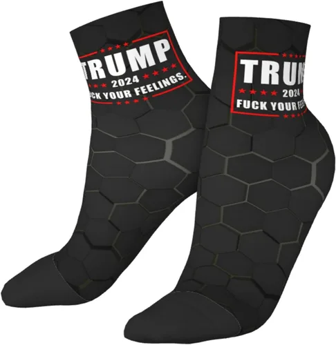GDJF Trump 2024 Fuck Your Feelings Ankle Socks Winter Low Cut Sports Warm Comfort Breathable Casual Socks For Mens And Womens (1)