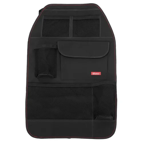 Diono Stow 'n Go – Organizador para el asiento trasero del coche para niños, protector de respaldo con alfombrilla antipatadas, con 7 bolsillos de