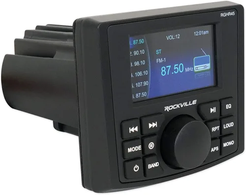 Miniatura 3 de Rockville RGHR45 - Receptor de agujero de calibre marino de 4 zonas, Bluetooth/Radio/Paquete remoto con cable con (2) Rockville WB65KLED 6.5