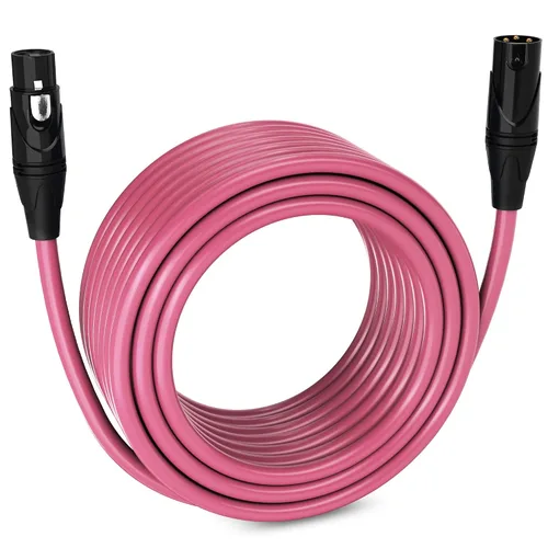 Miniatura 108 de LyxPro Cable de micrófono XLR hembra a macho de ángulo recto de 3 pines de 1.5 pies para altavoces amplificados, interfaz de audio, rendimiento
