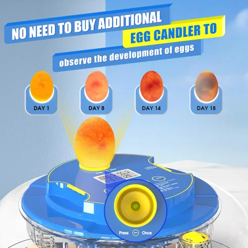 Miniatura 5 de incubadoras para incubar huevos,18 Incubadora de huevos,Incubadora de huevos con giro automático de huevos y control de humedad,Incubadora
