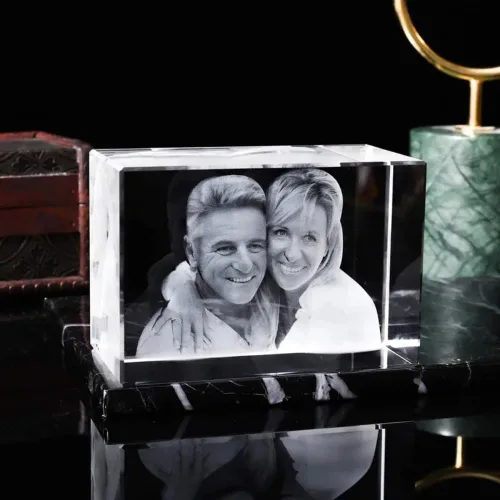 Miniatura 6 de jfs Marco de fotos de cristal grabado con láser 2D/3D personalizado para fotos, padre, mamá, novia, ella, él, novio, cumpleaños, aniversario
