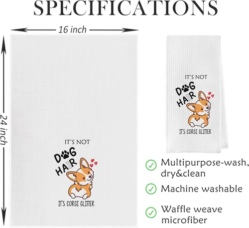 Miniatura 5 de Gqtt Corgi Gifts - Juego de 4 toallas de cocina (1624 pulgadas), regalos para amantes de Corgi