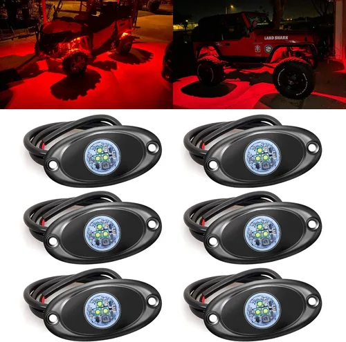 Miniatura 14 de Luz LED de 4 cápsulas para Jeep, ATV, SUV, todoterreno, coche, camión, barco, mapa, luces de carga, bajo la carrocería, luz LED de neón, Blanco