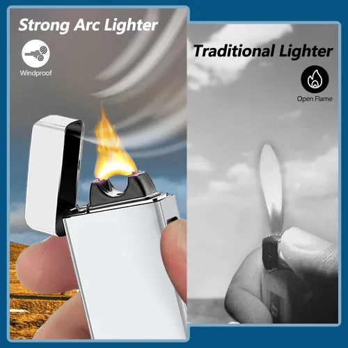 Miniatura 4 de SKRFIRE Encendedor de vela eléctrica recargable por USB, con arco de plasma, con indicador de batería LED para encendido, vela, incienso, barbacoa