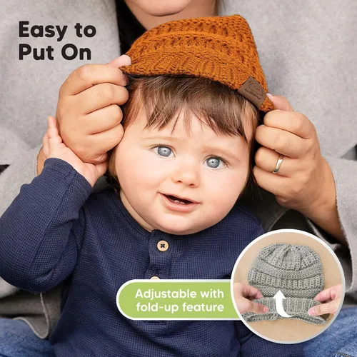 Miniatura 8 de Paquete de 3 gorros de bebé, sombreros de bebé, sombreros de recién nacido, sombreros de bebé, sombreros de niña para invierno (Mars)