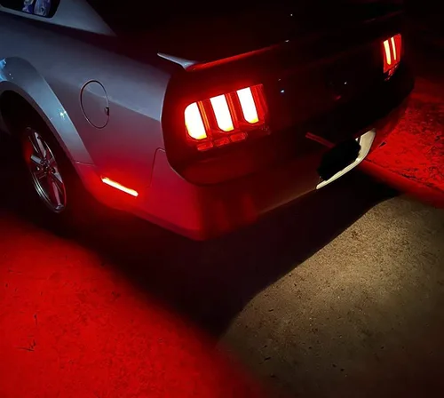 Miniatura 7 de iJDMTOY - Kit de luces laterales traseras LED rojas con lente ahumada Compatible con Ford Mustang 2005-09, alimentado por 54 LED SMD, reemplaza