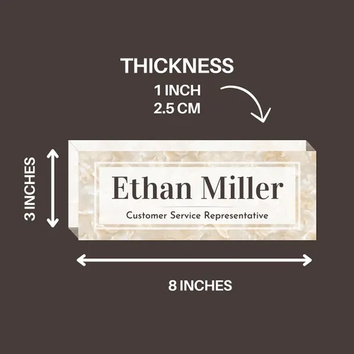 Miniatura 6 de Placa de Nombre de Escritorio de Acrílico Transparente Grueso Personalizada de 8x3" con Logo Personalizado - Decoración Profesional de Oficina