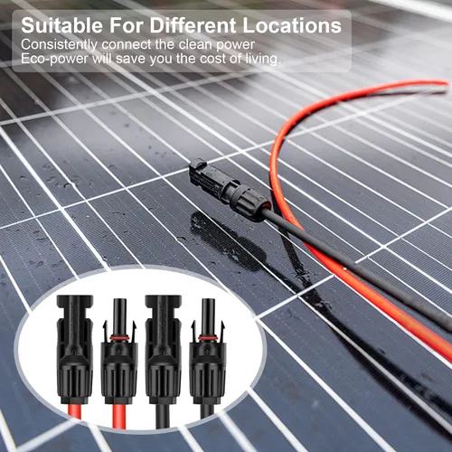 Miniatura 6 de Cable de extensión de panel solar de 30 pies 10 AWG con conectores hembra y macho, cable de extensión solar para paneles solares, controladores