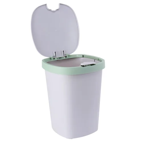 Cubo de basura de gran capacidad con botón pulsador con tapa, contenedor silencioso para cocina, sala de estar, baño, elegante diseño cuadrado en