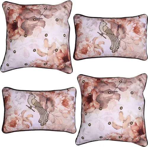 Miniatura 5 de Decozen Fundas de almohada decorativas con estampado de pájaros con diseño floral para decoración del hogar, sala de estar y dormitorio, funda