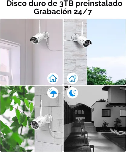 Miniatura 3 de Hiseeu Sistema de Cámara de Seguridad WiFi Pro de 100 pies, Kit NVR 4K de 16CH, Sistema de Cámara de Seguridad CCTV Doméstica de 5MP con Cable