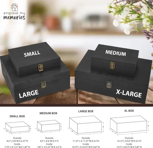 Miniatura 2 de Caja de Recuerdos de Madera Personalizada con Grabado Personalizado Caja de Memoria de Aventura para Parejas Recuerdos de Viaje Fotos Cartas - Cajas