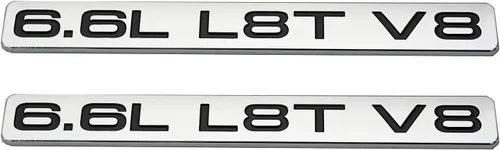 Miniatura 6 de SSDD 2 emblemas de gas 3D de 6.6L L8T V8 litros para capó de motor 3D, repuesto para Chevrolet Silverado 2500HD 3500HD Z71 Gmc Sierra 2020-2022