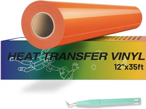 Miniatura 9 de HTVRONT - Rollo de vinilo de transferencia de calor 12 x 35 pies, vinilo amarillo HTV para camisas, vinilo para Cricut y Cameo, fácil de cortar