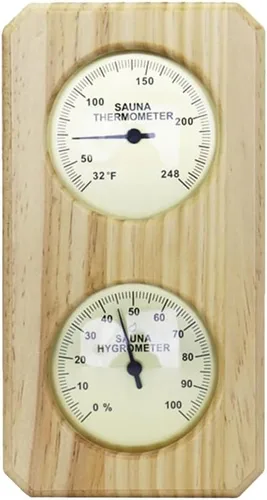 Sauna Thermometer Fahrenheit Hygrometer Gauge 2In1 Indoor Home Sauna Thermostat,Sauna for Traditional Sauna,