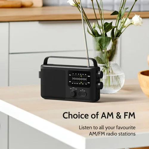 Miniatura 2 de i-box Tono, radio portátil, radio AM FM, radio despertador, radio retro, radio FM, radio con batería o red eléctrica, radio enchufable, mejor