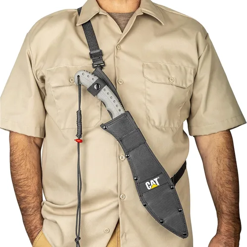 Miniatura 6 de Cat Machete con funda de correa para el hombro, 19 pulgadas, cuchillo de hoja de acero inoxidable con mango de herramienta ergonómico y cómodo