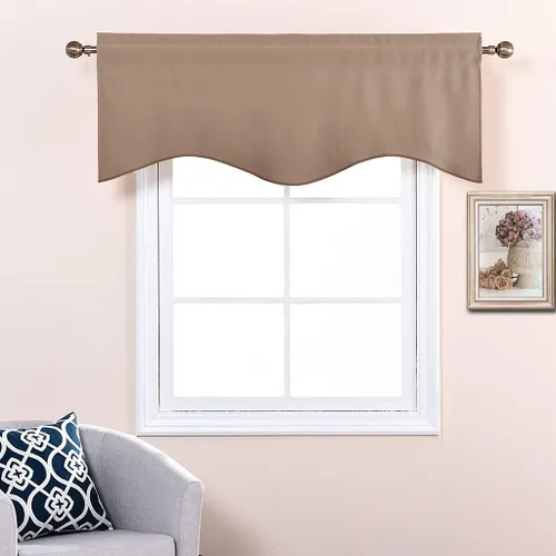 Miniatura 4 de NICETOWN Cortinas opacas cortas con cenefas – 52 pulgadas de ancho x 18 pulgadas de ancho con cenefa de media ventana con bolsillo para barra