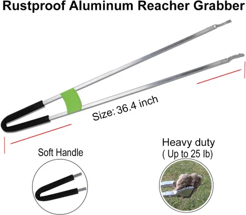 Miniatura 4 de Herramienta de agarre de alcance, palo de recogida de arena de aluminio ligero a prueba de óxido, pinza de basura, herramienta de asistencia