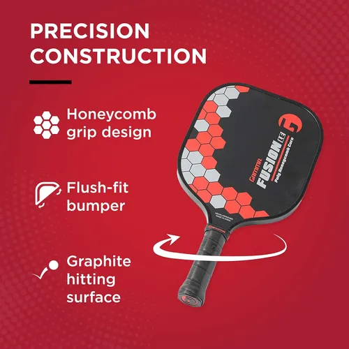 Miniatura 5 de Gamma Pickleball Paddles, Fusion Series, React, Power, Wider Surface Maximizes Hit Potential for All Skill Levels, Indoor/Outdoor Racquet, USAPA