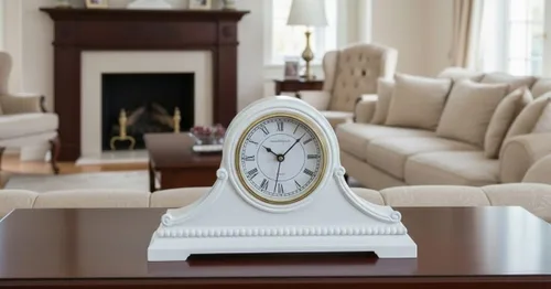 Miniatura 6 de Relojes de Repisa, Funcionan con Baterías, Reloj de Mesa de Madera Silencioso con Campanadas Westminster a Cada Hora, Reloj de Repisa de Madera