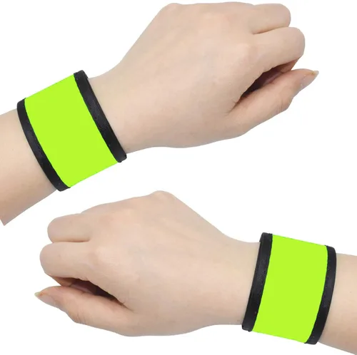 Miniatura 6 de Pulseras LED que brillan con luz para el brazo, bandas de muñeca intermitentes de alta visibilidad, luces de equipo de seguridad para ciclismo