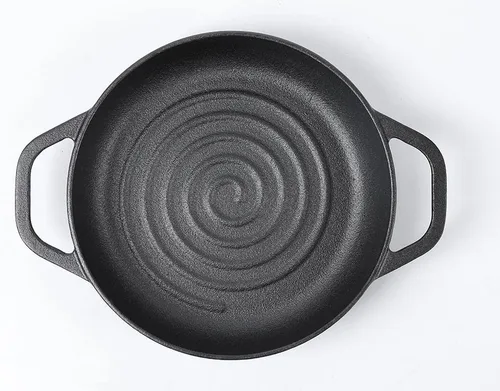 Miniatura 5 de HAWOK Cloche de pan de hierro fundido, diámetro.7.8 pulgadas/20cm, 0.95 cuartos de galón, molde para hornear masa madre pre-sazonado negro