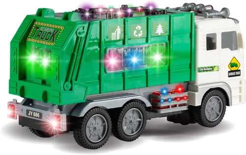 Miniatura 5 de Zetz Brands Juguete de camión de basura con luces 4D y sonidos para niños, bebés, niños de 3 años en adelante - Vehículo de camiones de basura