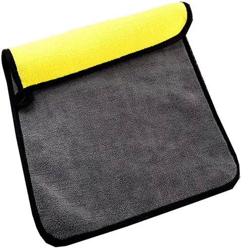Paños de limpieza, cuidado del automóvil, paño de secado de limpieza, pulido de cera, toalla de lavado de muebles de cocina, amarillo + gris