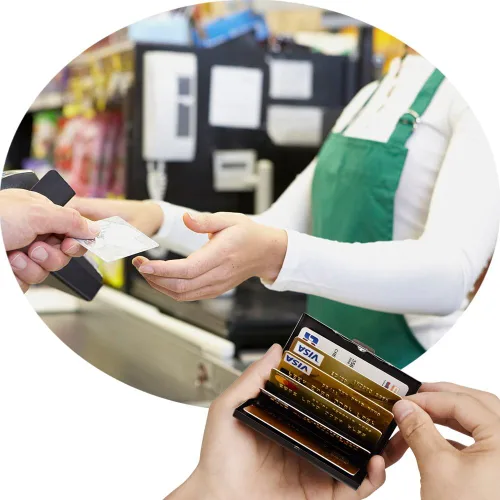 Miniatura 8 de RFID - Tarjetero de acero inoxidable, protector de tarjetas de crédito para hombre y mujer, Negro), EA2702B