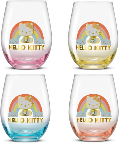 Miniatura 25 de JoyJolt Disney Mickey Mouse Squad Collection Vasos Tumblers. Juego de 4 Copas de Vino sin Tallo de 15 onzas, Vasos sin Tallo para Beber. Artículos