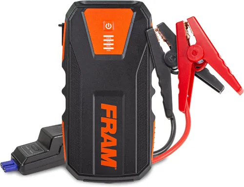FRAM FEK40008 - Arrancador de batería de coche 12000mAh (44.4Wh) hasta 5.0L de gasolina y motores diésel de 2.0L, refuerzo de emergencia para