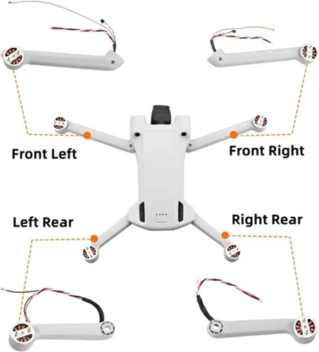 Miniatura 3 de Brazo original izquierdo derecho delantero trasero motor reemplazo para Dji Mini 3 Pro Drone reparación piezas de repuesto (color : trasero derecho)
