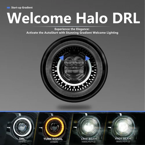 Miniatura 5 de HWSTAR Nuevos faros delanteros LED redondos de 7 pulgadas 1000% más brillantes antirreflejos, compatibles con Jeep Wrangler JK JKU TJ LJ Chevy Ford