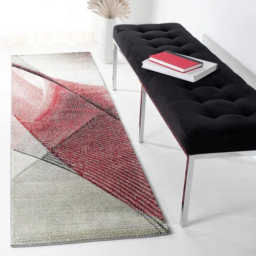 Miniatura 40 de SAFAVIEH Hollywood Collection - Alfombra decorativa de 2 pies 7 pulgadas x 5 pies, gris y azul, diseño moderno de mediados de siglo, no desprende