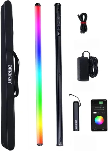 Miniatura 10 de Aputure Amaran T2C RGBWW - Tubo de luz LED, 20 W, 2500 K-7500 K, varilla de luz RGB ajustable, aplicación de soporte y control DMX 46 preajustes