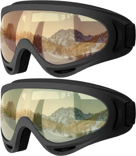 Gafas de esquí, gafas de esquí, gafas de snowboard para hombres, mujeres, jóvenes y niños 08.Tawny/Amarillo
