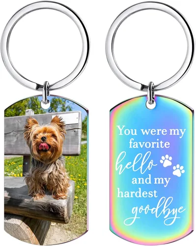 Miniatura 7 de Funnylife Llavero Conmemorativo Personalizado con Foto de Perro de Acero Inoxidable Llavero Personalizado de Memoria de Mascota Regalos