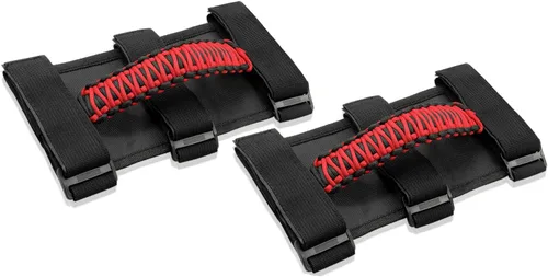 Miniatura 15 de 2x Asas de Agarre de Barra Enrollable para Jeep Wrangler YJ TJ JK JKU JL JLU Sports Sahara Freedom Rubicon Unlimited X Gladiator JT 1955-2022 Negro