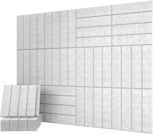 Miniatura 10 de UMIACOUSTICS 6 Piezas 47.2 x 23.6 Pulgadas Panel Acústico, Panel Decorativo de Pared Absorbente de Sonido para Oficina, Cine en Casa, Estudio, Nogal