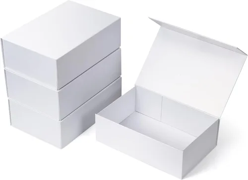 Miniatura 47 de Paquete de 4 Cajas de Regalo de 12x6x4 Pulgadas con Tapas de Cierre Magnético, Caja Negra Magnética para Boda, Propuesta de Padrinos y Damas