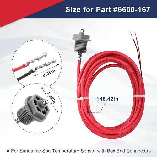 Miniatura 5 de Sensor de temperatura de spa 6600-167 de repuesto para sensor de temperatura Sundance Spa, con conectores de extremo de caja, también apto