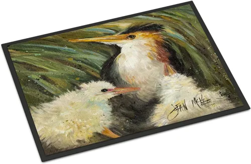 Miniatura 59 de Caroline's Treasures JMK1017JMAT - Tapete de caza de rana garza azul, 24 x 36 pulgadas, tapete para puerta delantera, interior y exterior