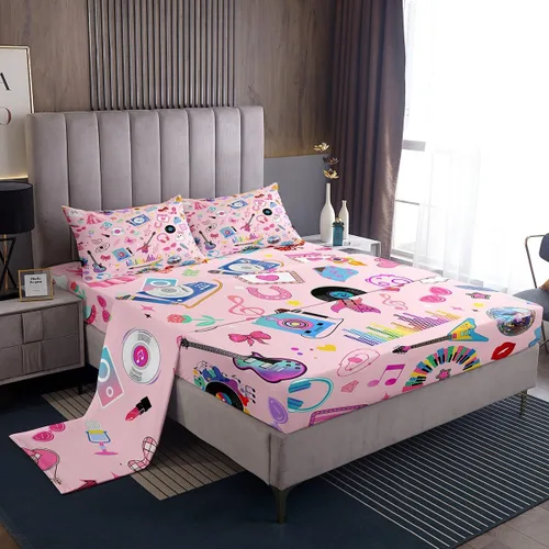 Miniatura 35 de Feelyou Husky - Juego de sábanas con diseño de flor de cerezo rosa, ropa de cama para perro, 1 sábana encimera y 1 sábana bajera ajustable con 1