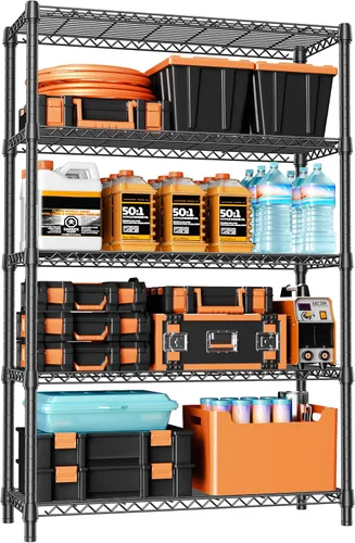 Miniatura 28 de IZEUK Estantes de Almacenamiento Conectados, Unidad de Estantería Metálica Ajustable DIY de Servicio Pesado para Esquina, Ideal para Cocina, Garaje