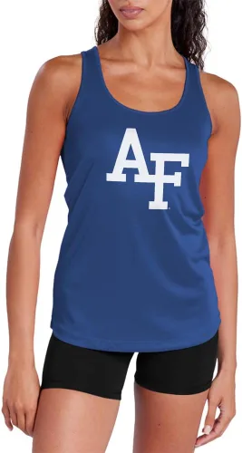 Miniatura 393 de Camiseta deportiva sin mangas oficial de NCAA Collegiate para mujer, con espalda cruzada, colección con logotipo primario