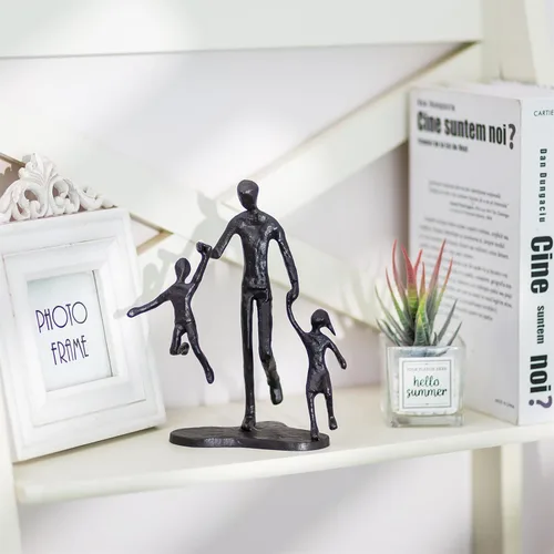 Miniatura 2 de Regalos de cumpleaños para papá de Sziqiqi - Estatua de hierro de amor entre padre e hijo, escultura para decoración del día del padre, boda