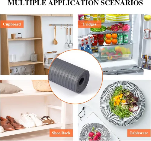 Miniatura 7 de Mcrbeay Revestimientos de estante para armarios de cocina, forros para refrigerador no adhesivos de 17.5 pulgadas x 20 pies, forros antideslizantes